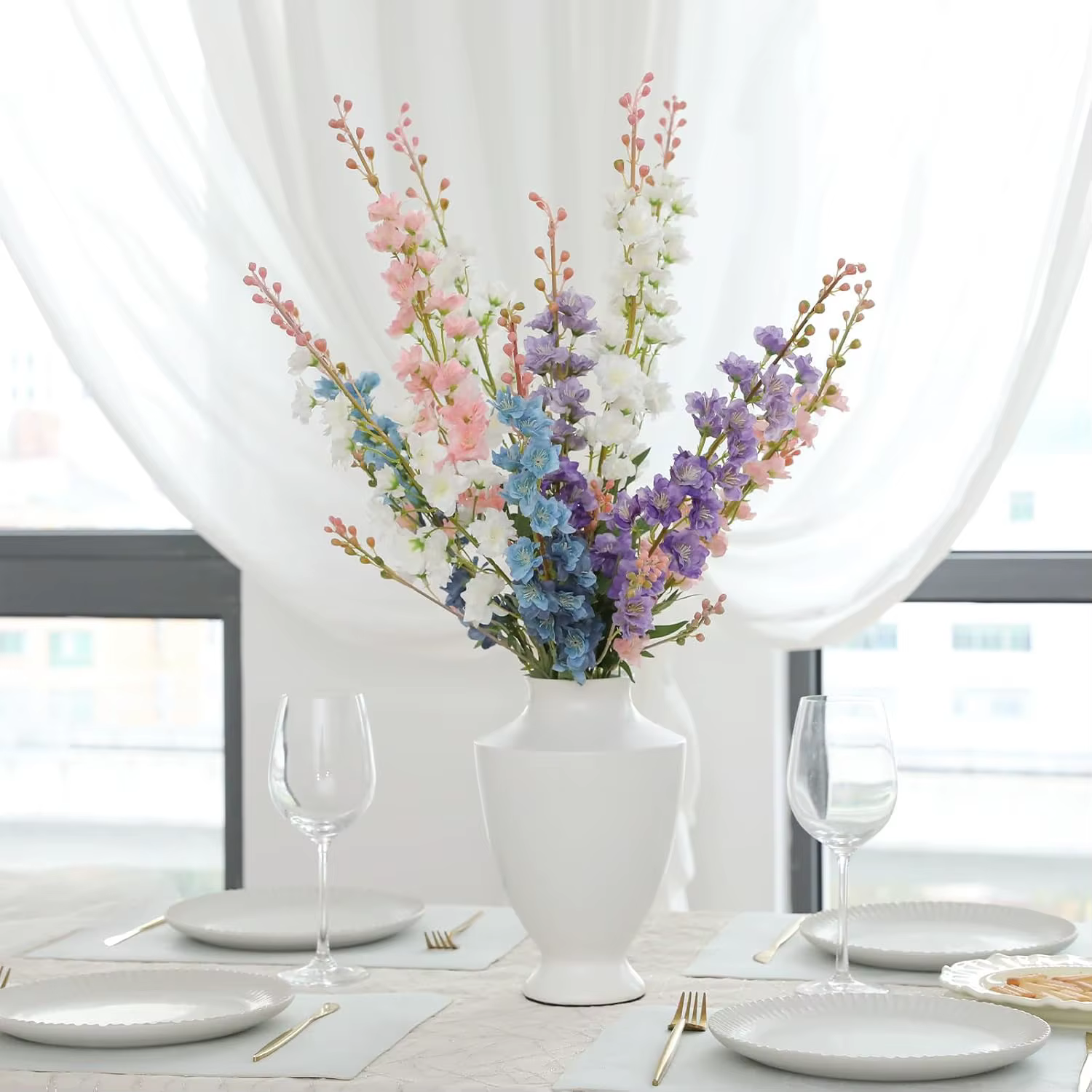 Fleurs artificielles Delphinium de 32 pouces de long