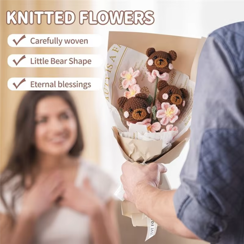 Kit de crochet de bouquet de fleurs pour adultes et débutants