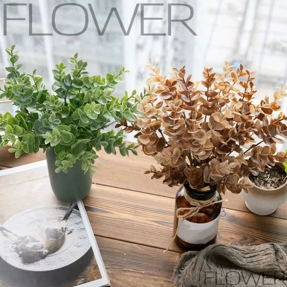 Bouquet d'eucalyptus artificiel en plastique