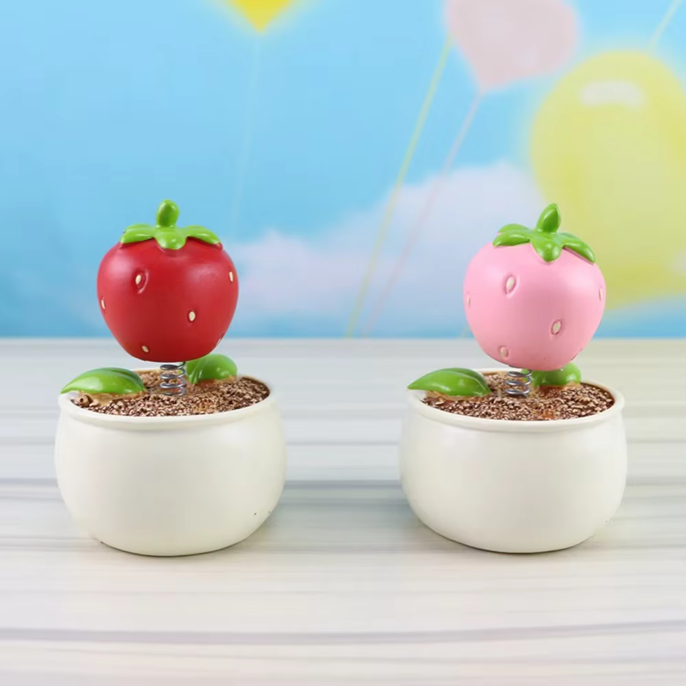 Pot de fleur de fraise en résine pour voiture