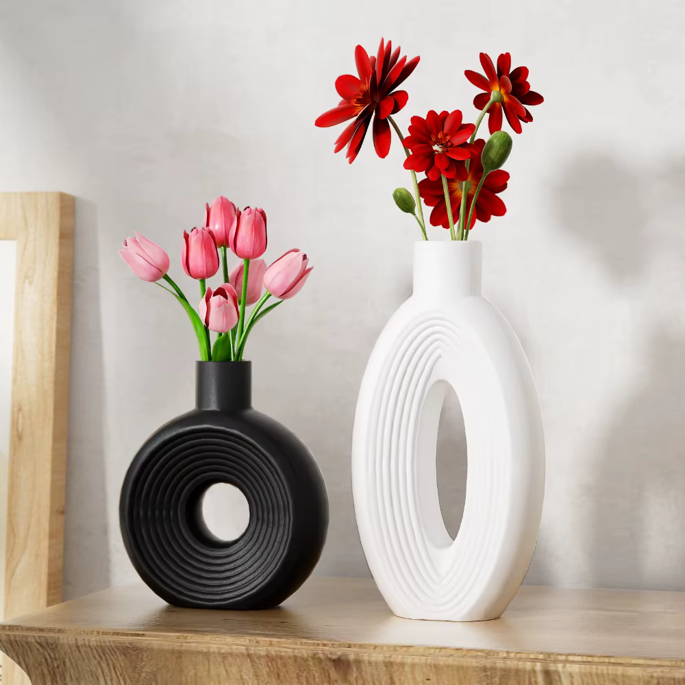 Vase ovale rond ajouré
