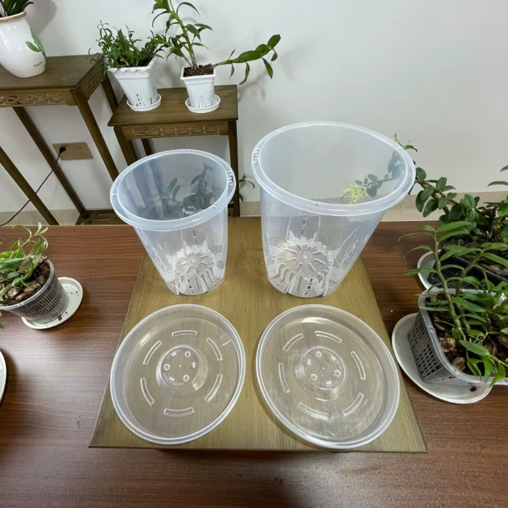 Pot de fleurs transparent respirant pour le contrôle des racines