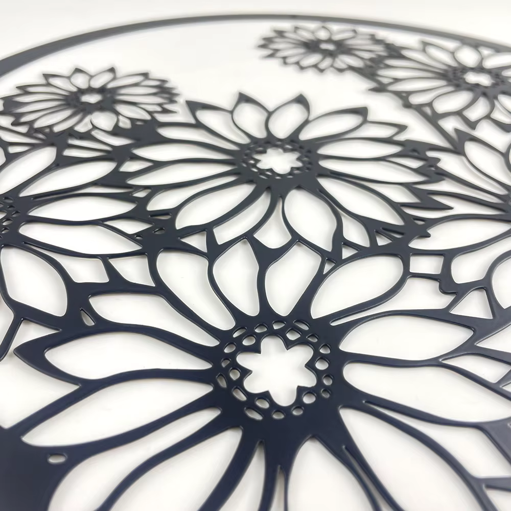 Panneaux de fleurs en métal noir