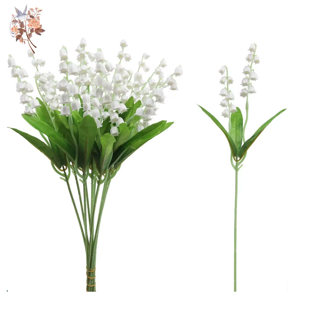 Bouquet de fleurs artificielles du muguet blanc