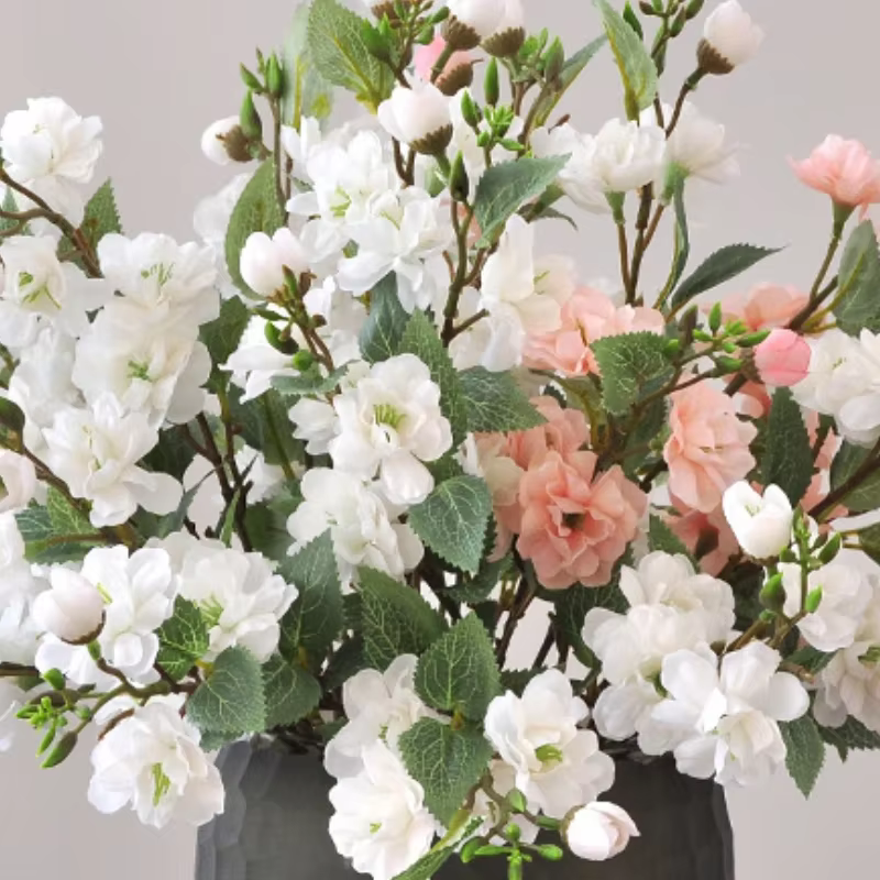 InjFlower-Bouquet de fleurs de camélia artificielles pour la décoration de la maison