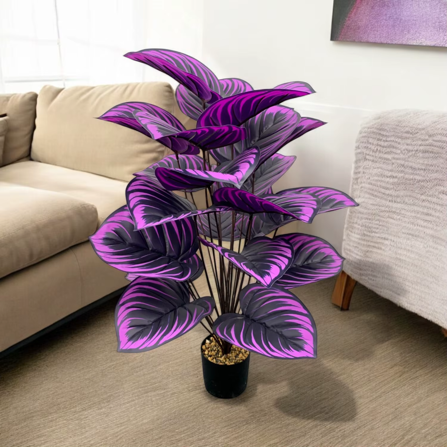 Plantes artificielles violettes élégantes