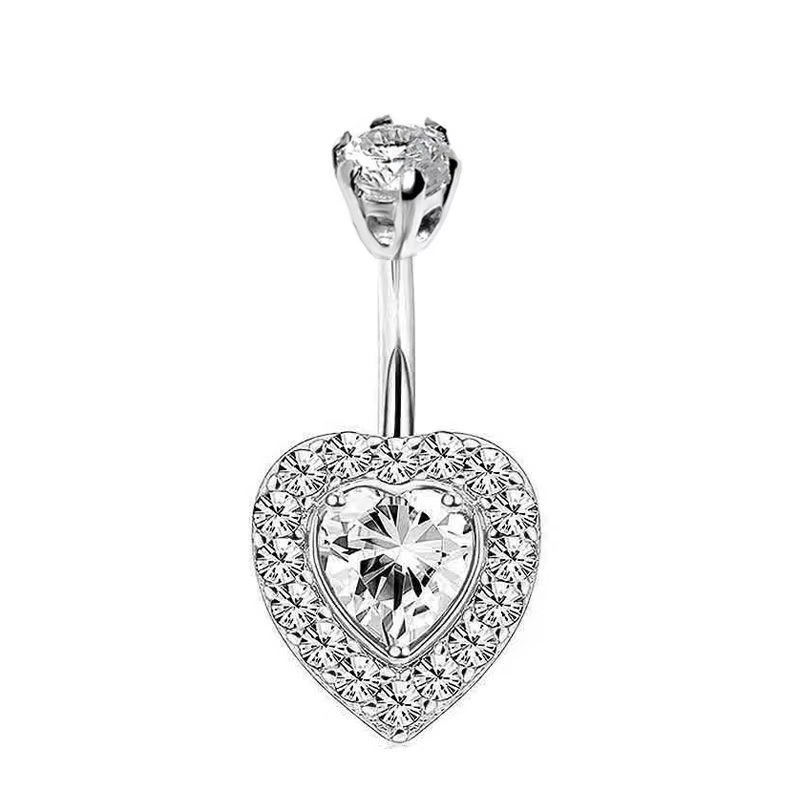 Mode coeur fleur ventre Piercing pour femmes en acier inoxydable CZ papillon nombril Piercing corps bijoux