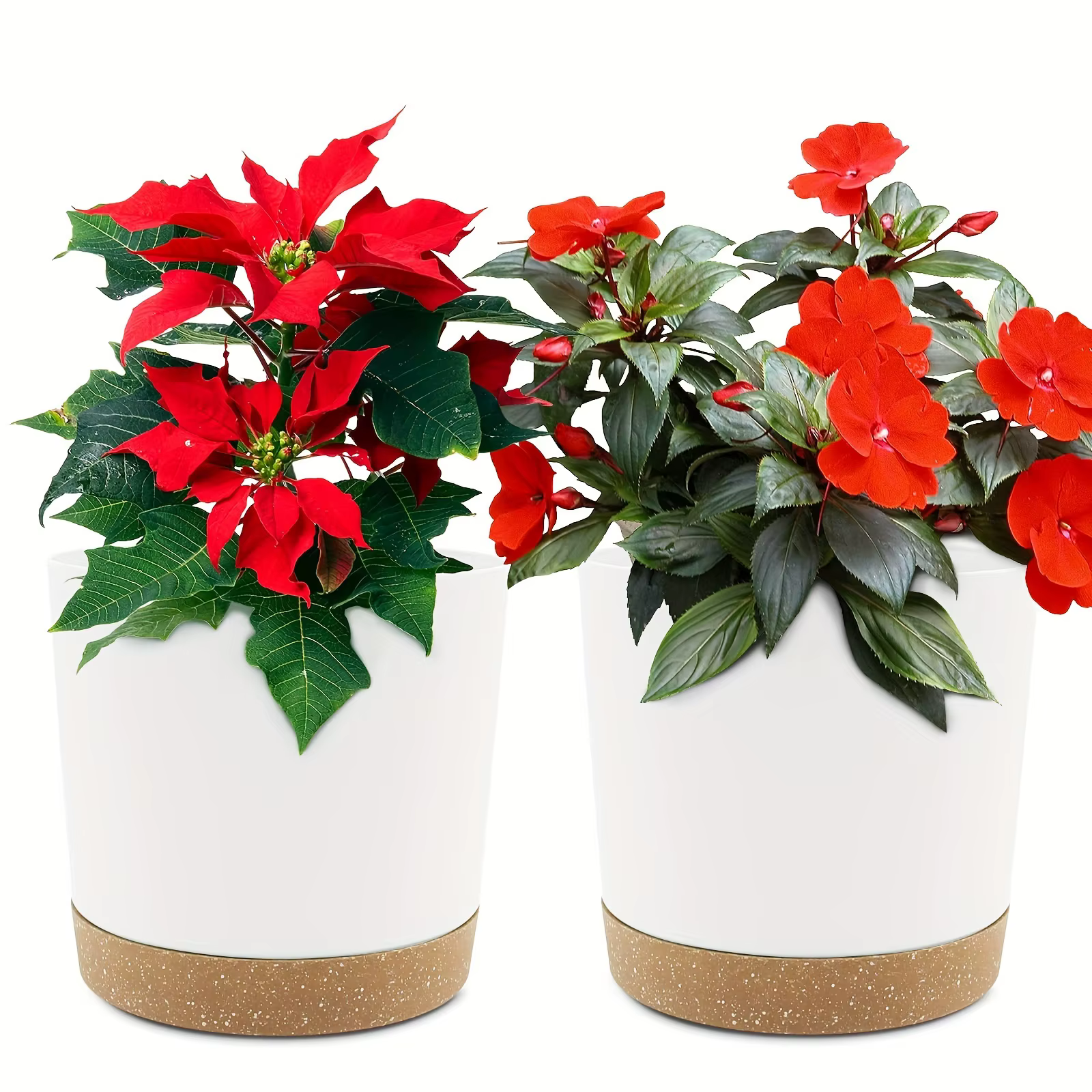 Lot de 2 pots de fleurs ronds de 6