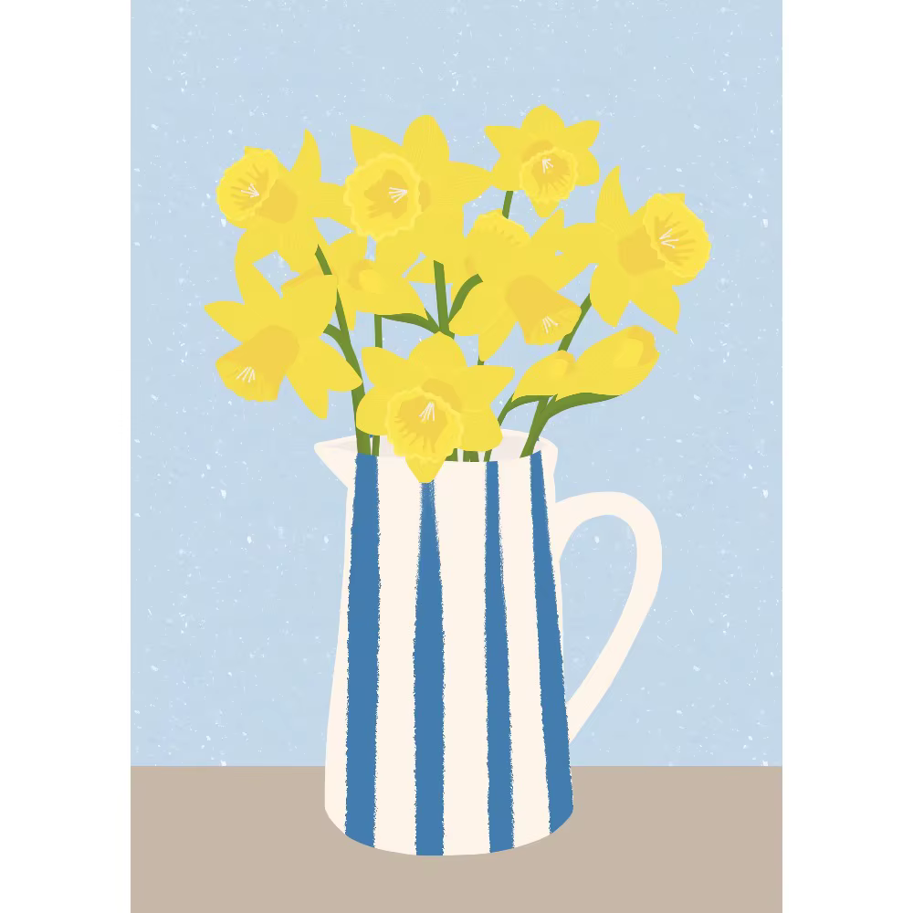 Affiche d'art de vase à fleurs de jardin