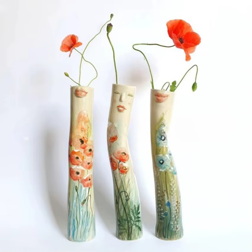 1 pièces beau élégant dames corps Vase fleur sèche Bouquet Vases femmes