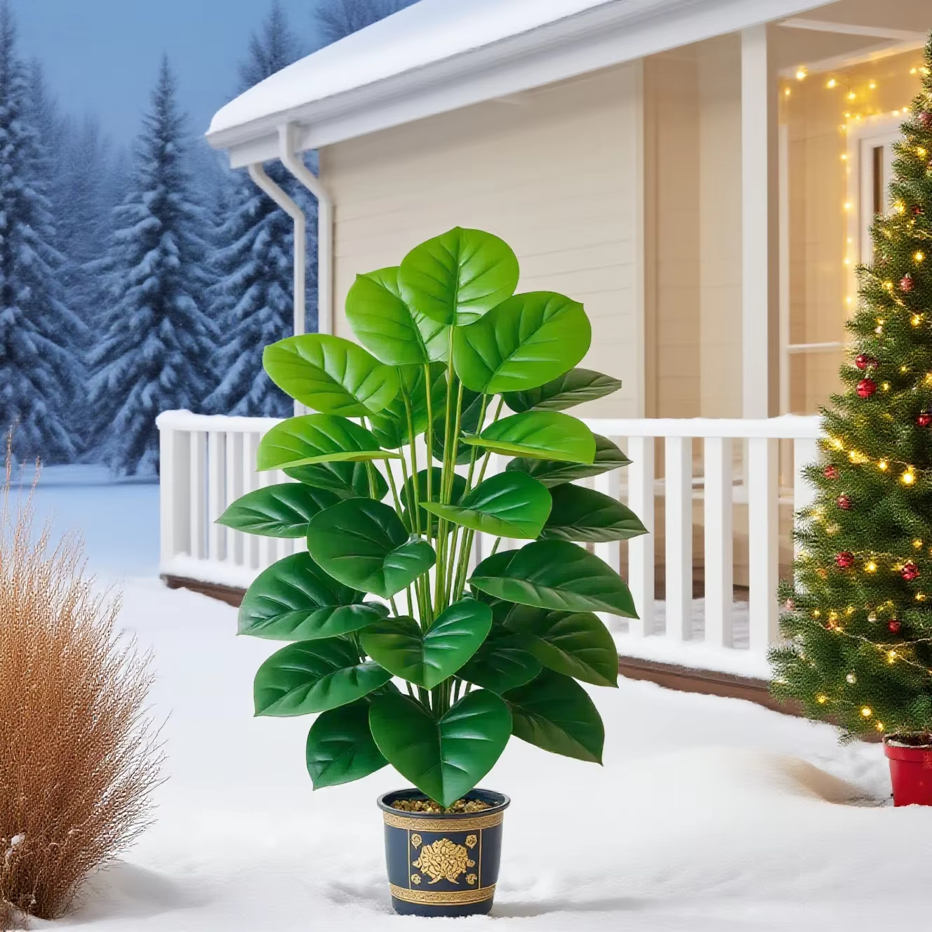 Grande plante de Pothos artificielle avec 24 feuilles