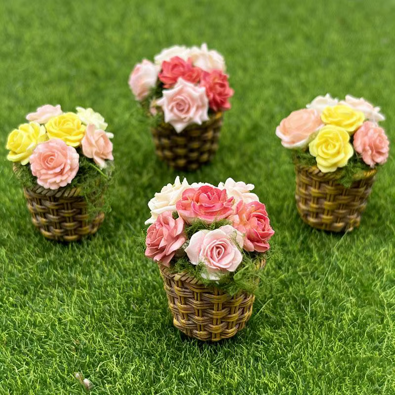 Mini fleurs en pot, simulation de pot de fleurs