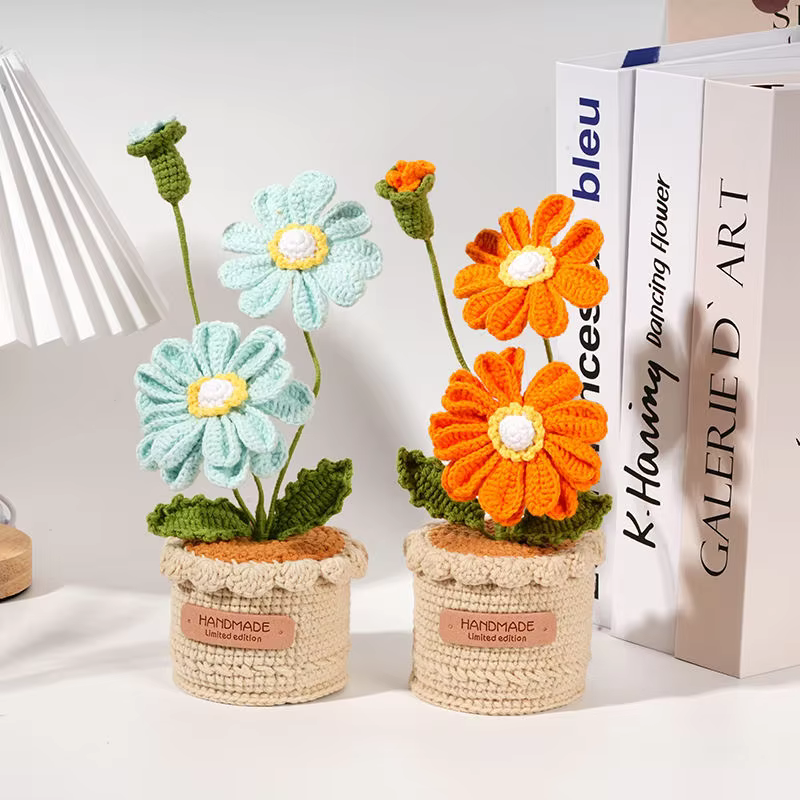 Bouquet de fleurs artificielles au Crochet