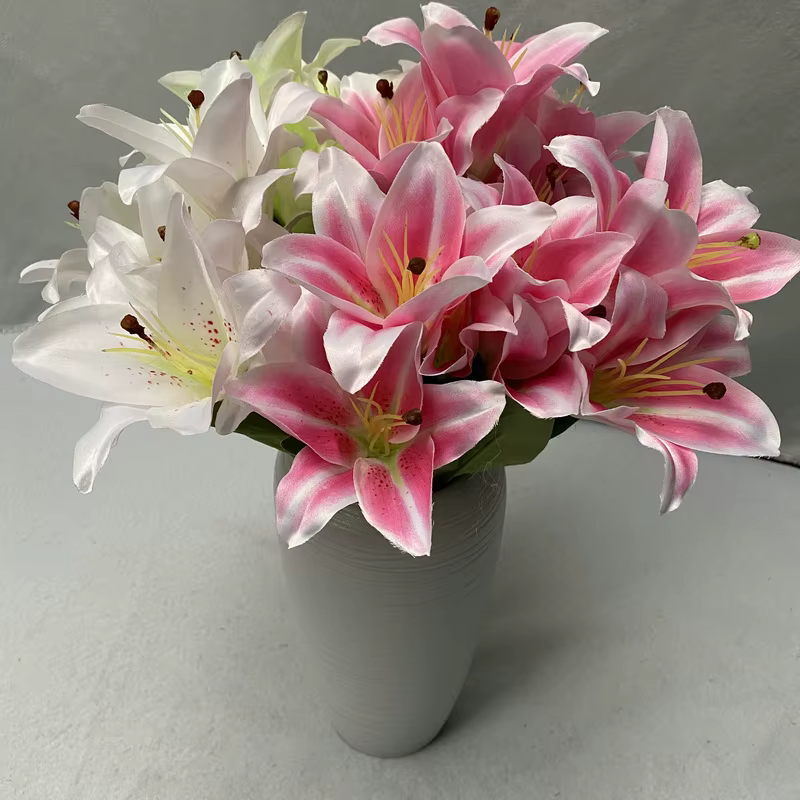 Bouquet de lys simulé, affichage pastoral extérieur pour la maison