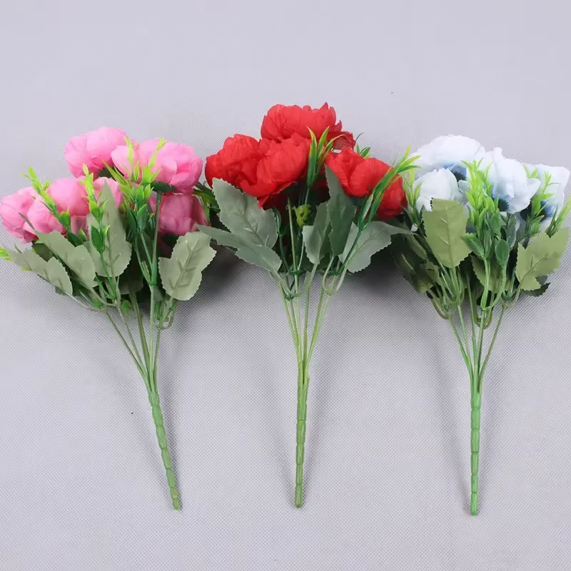 Fleurs de pivoine artificielles d'automne à 6 têtes