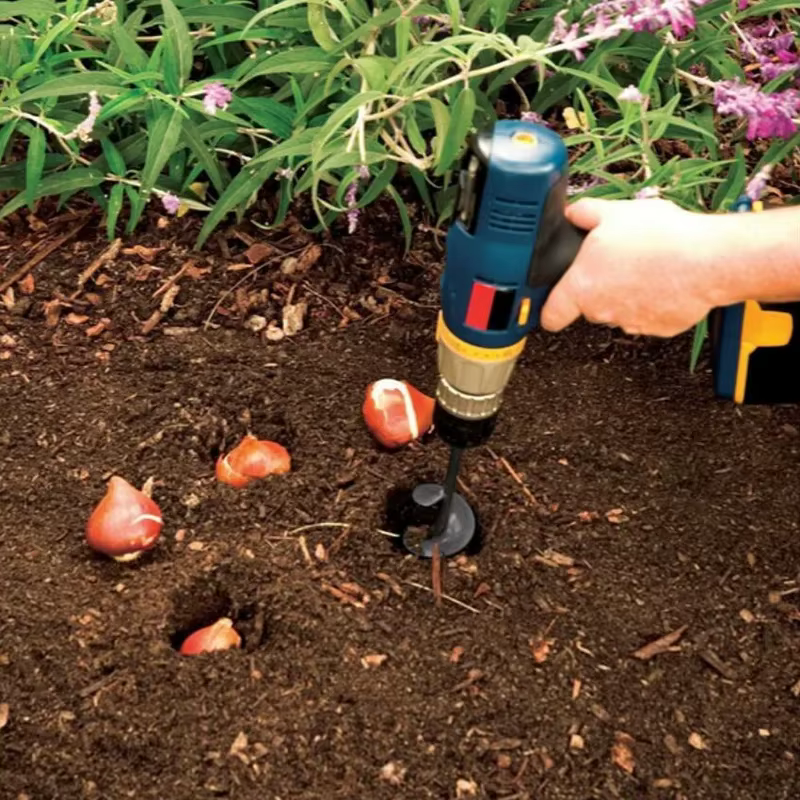 Tarière spirale pour jardinage – Perceuse manuelle ou électrique pour la plantation de fleurs et de légumes – Outil de forage pour l'ameublissement du sol