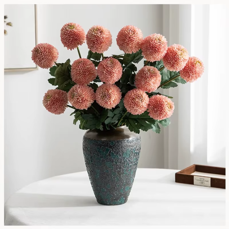 8 pièces de chrysanthèmes artificiels de septembre