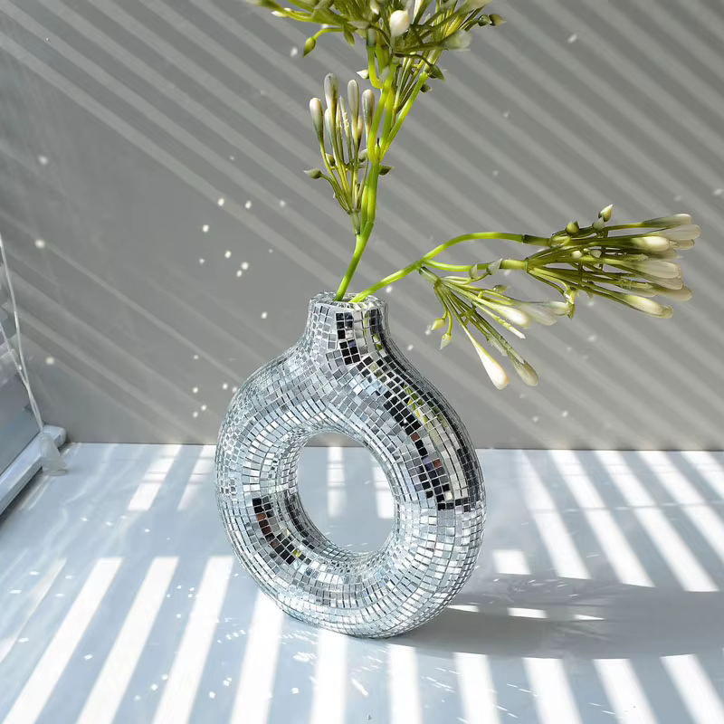1 vase circulaire, pot de fleurs moderne pour la décoration de la maison