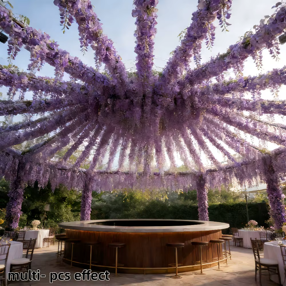 30 pièces de fleurs artificielles de glycine violette élégantes et romantiques pour les arrangements floraux de jardin