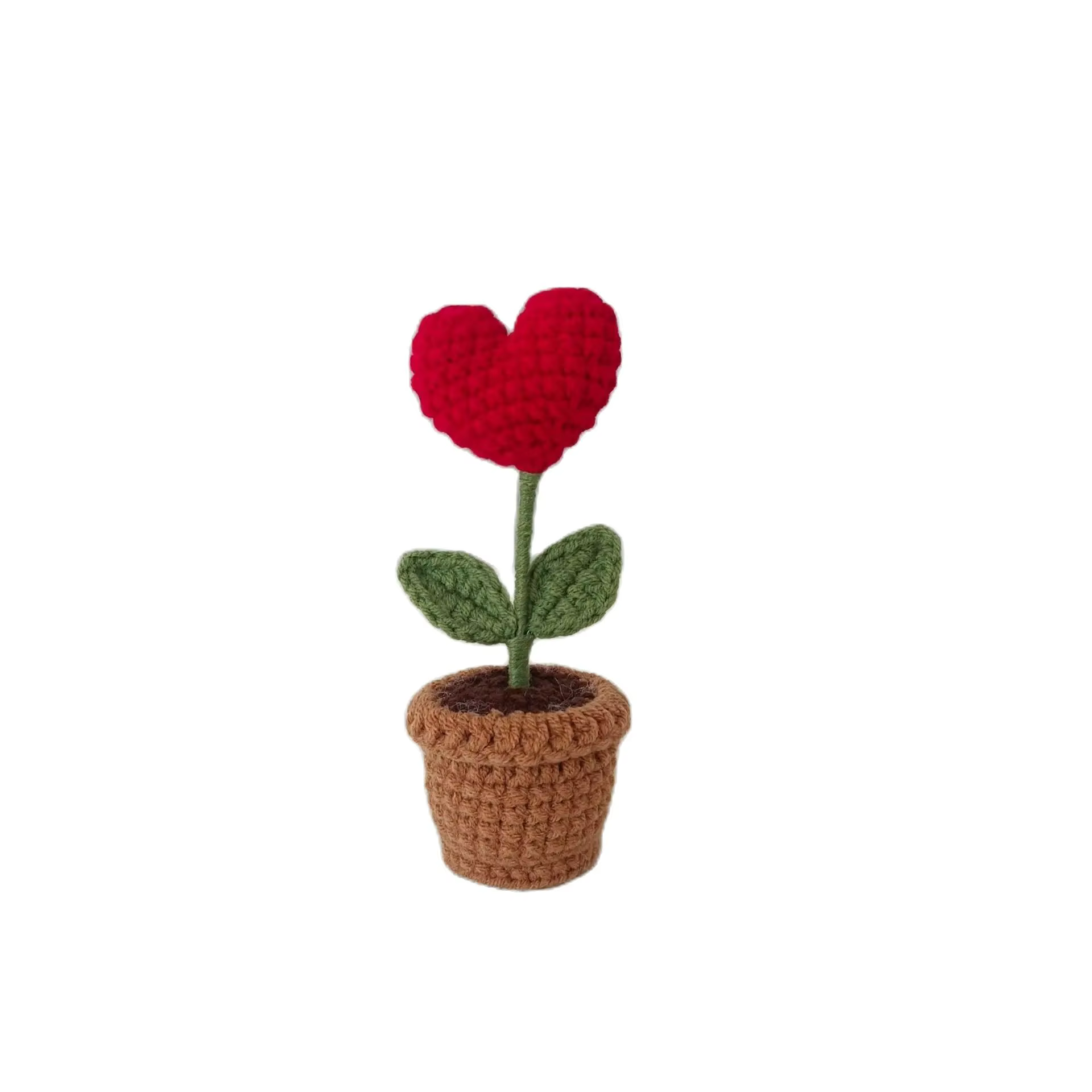 Nouvelles plantes en pot tricotées à la main