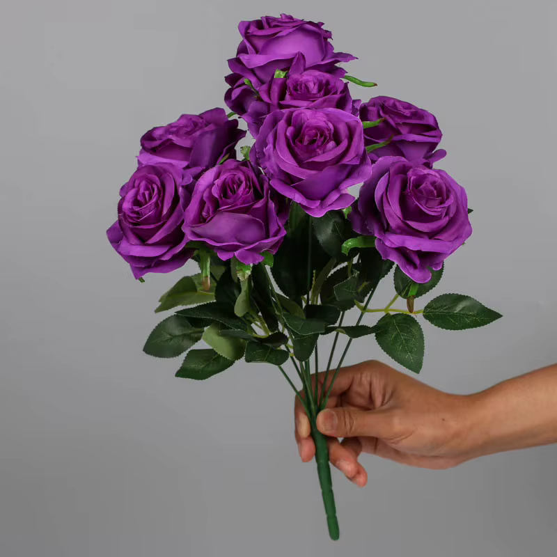 Bouquet de Roses Artificielles Blanches et Rouges