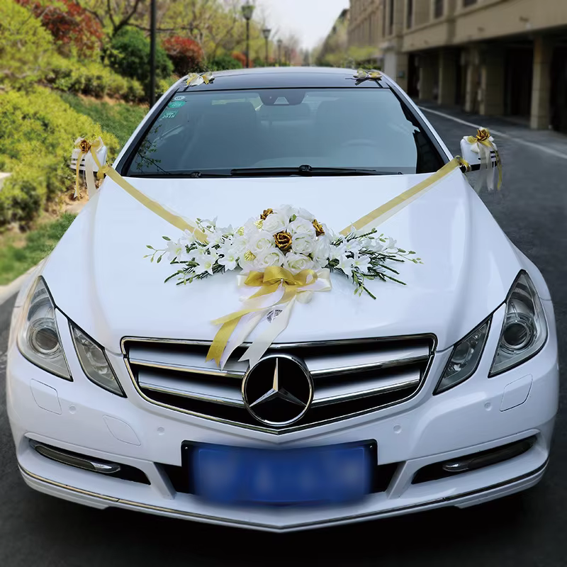 Fleurs artificielles pour décoration de voiture de mariage
