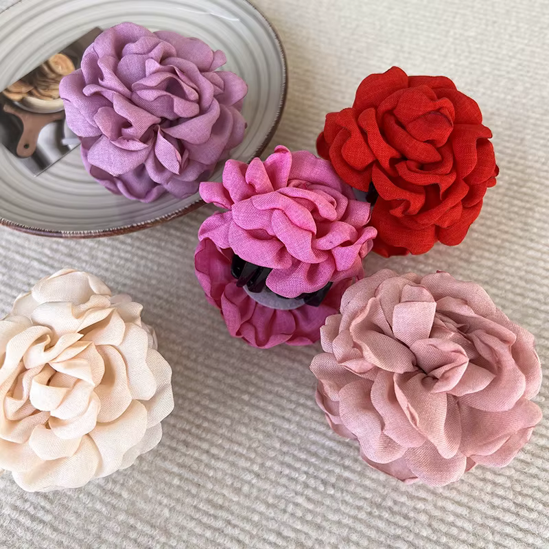 Barrettes romantiques en forme de Rose française pour femmes