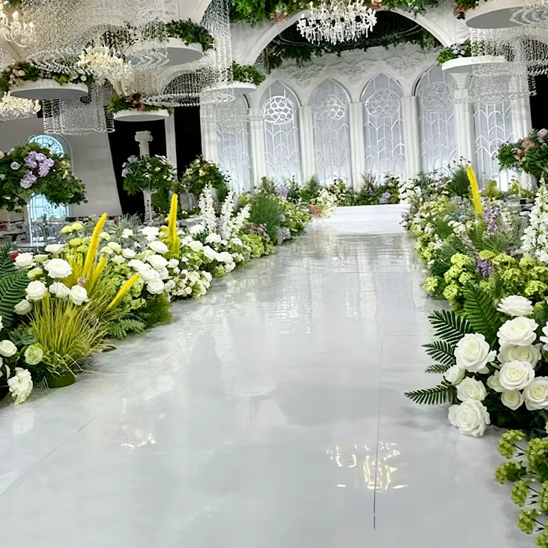 Rangée de fleurs artificielles de luxe 1M