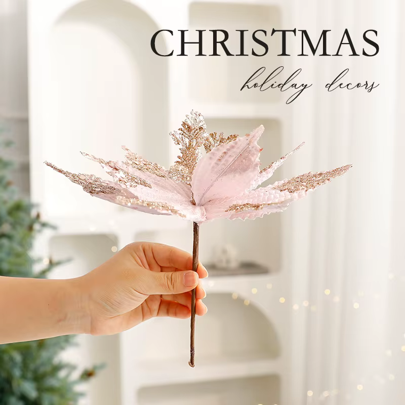 Fleur de noël bricolage rose clair simulation
