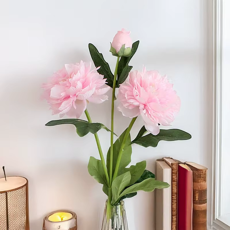Bouquet de fleurs de pivoine artificielle européenne de 30 pouces