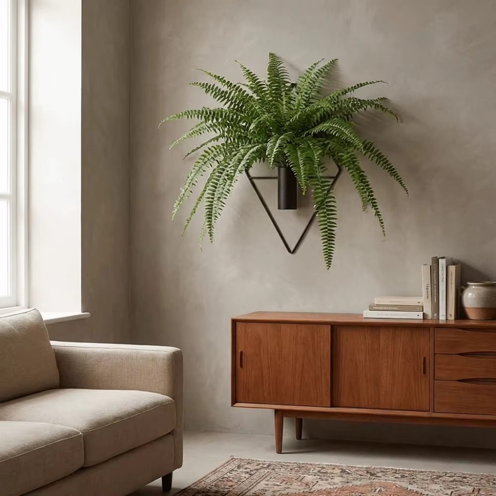 Vase à fleurs suspendu en fer en forme de losange