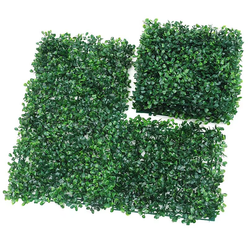 4 pièces Simulation Milan herbe plante mur bricolage vitrine publicité fond Hall décoration 25*25 cm artificiel en plastique pelouse