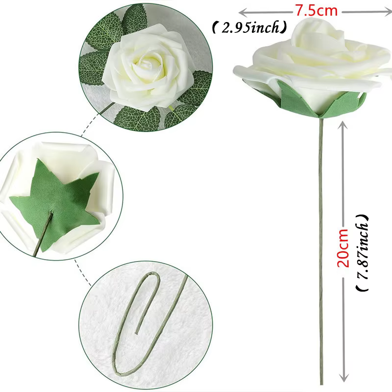 Roses artificielles en mousse
