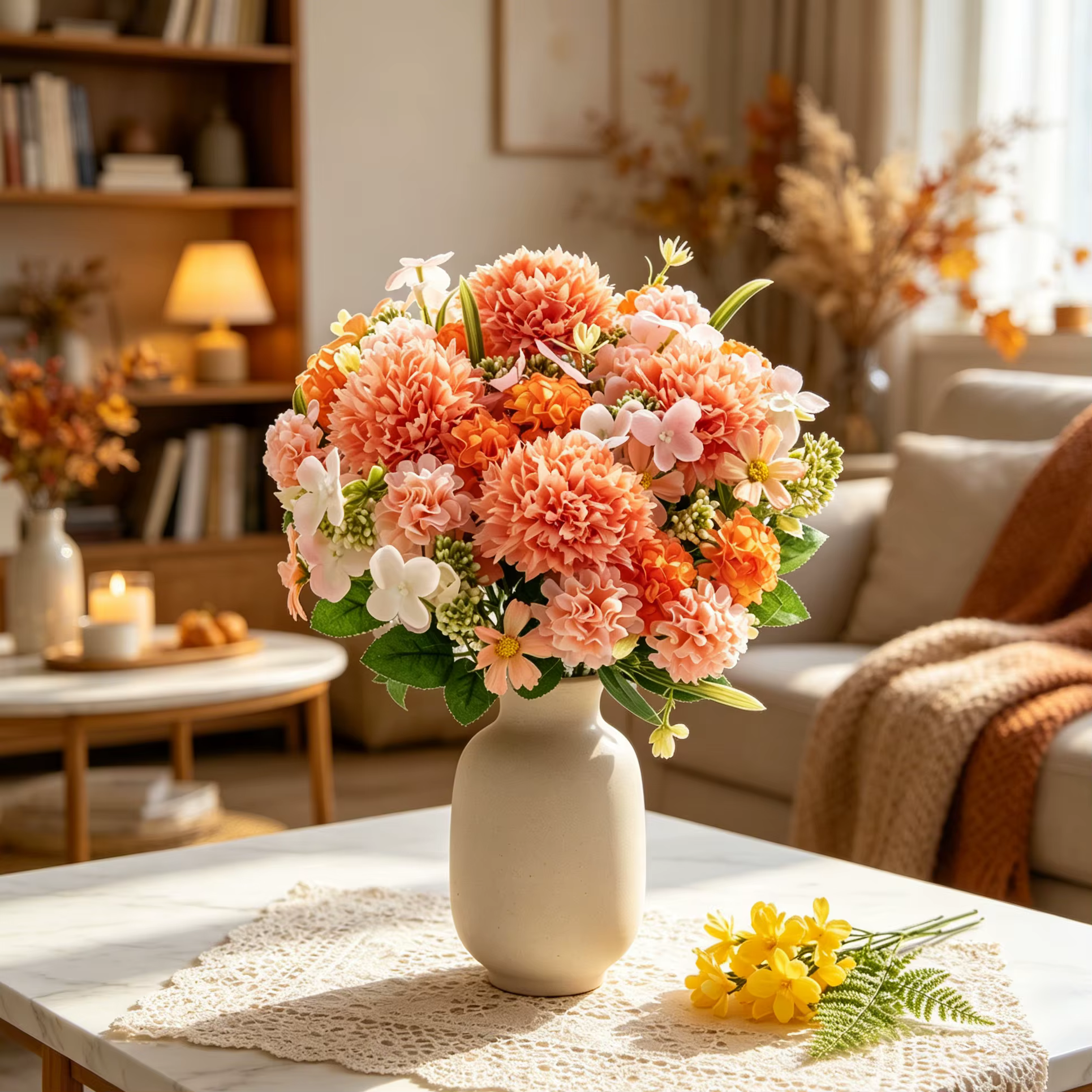Fleurs artificielles en soie