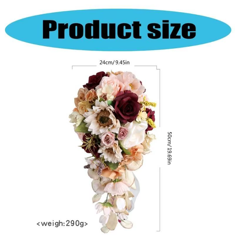 E8BD Arrangements floraux artificiels Bouquets fleurs artificielles pour cérémonie décorations mariage table