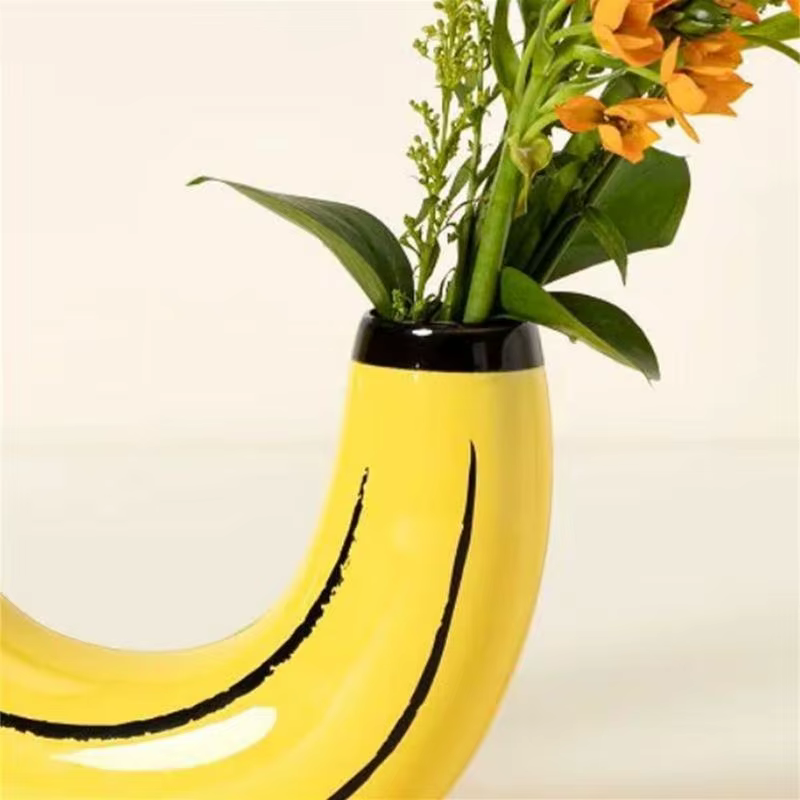 Vases artistiques en résine en forme banane pour décoration maison moderne l'affichage floral