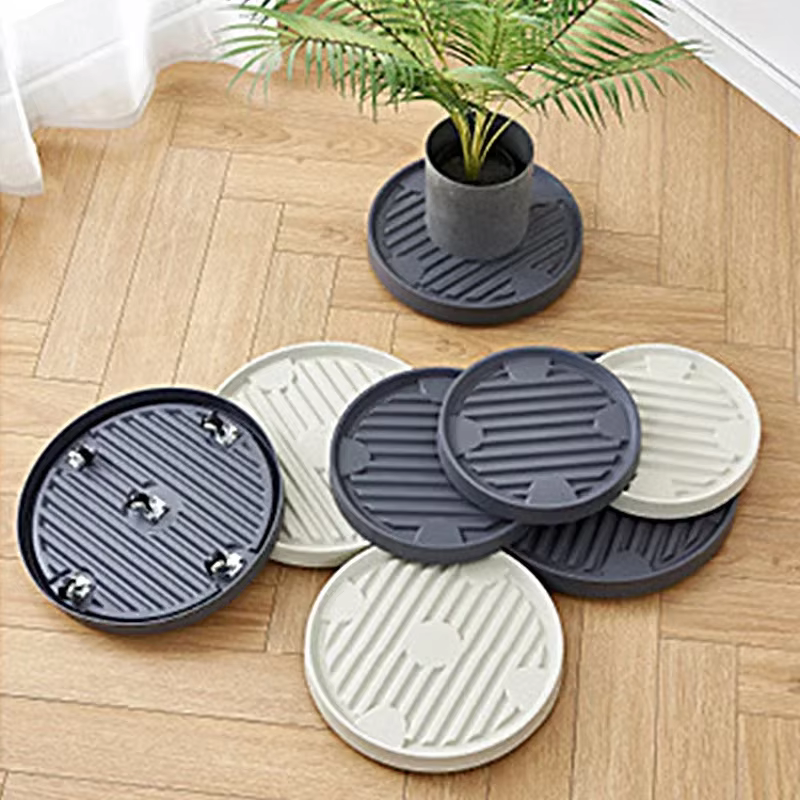 Support de jardinière rond mobile avec roues