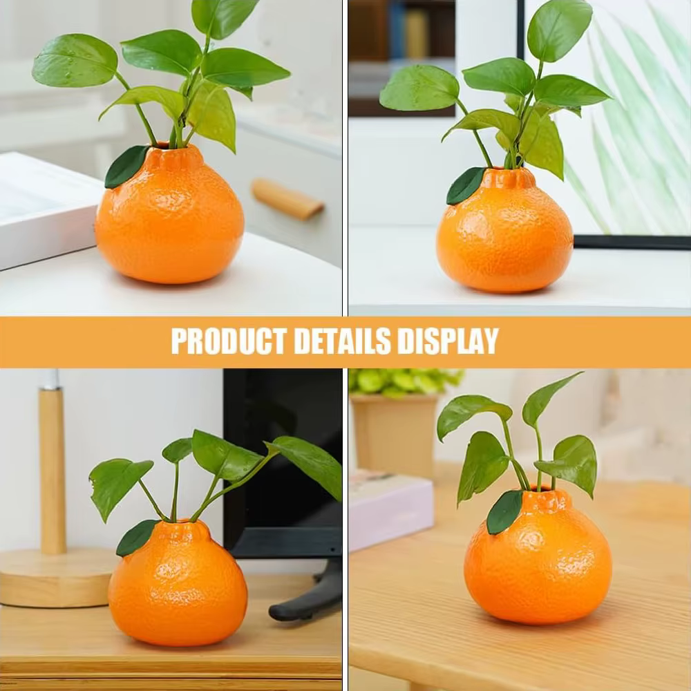 1pc Vase, Vase Orange pour la décoration intérieure
