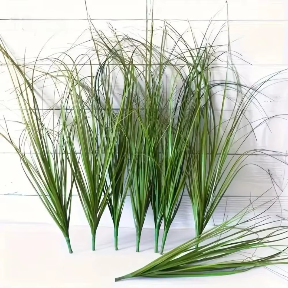 12 pièces d'herbe artificielle verte 40/70 cm