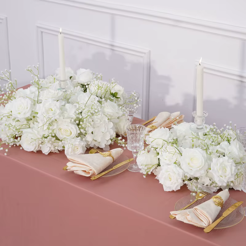 Couronne de Souffle de Bébé Rose Blanche