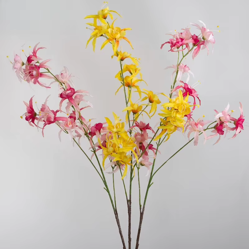 6 pièces de fleurs artificielles en soie
