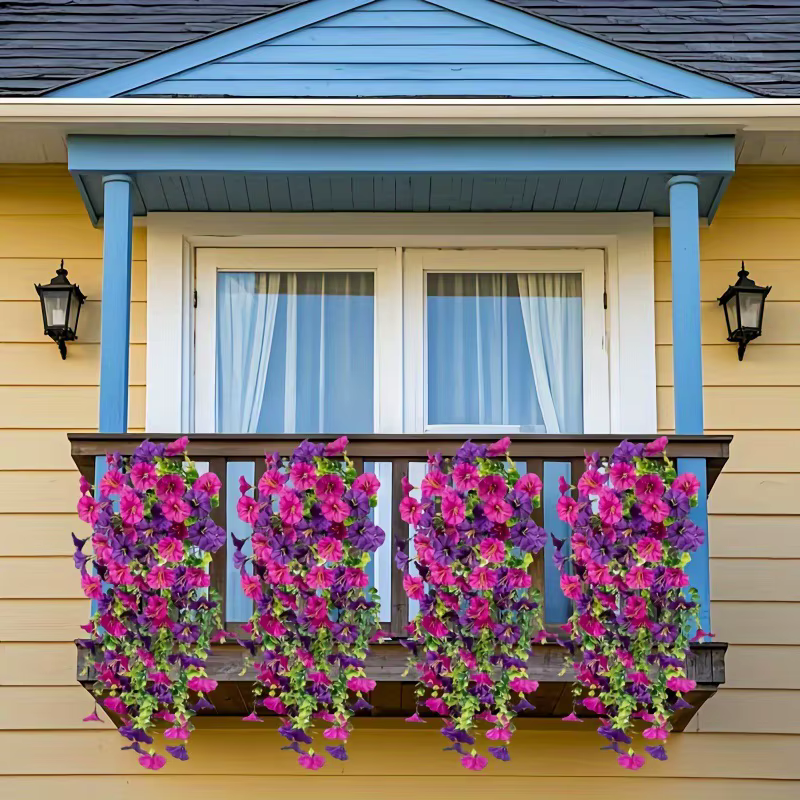 Fleur artificielle suspendue pour décoration intérieure et extérieure : simulation de volubilis et de trompette de mer