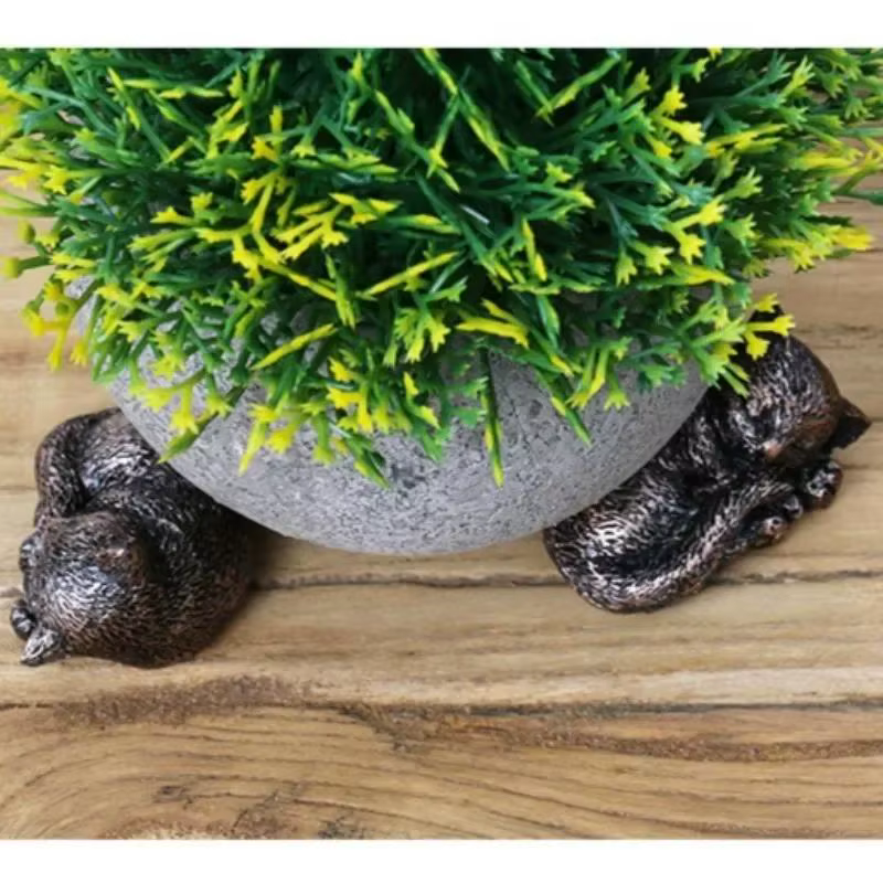 3 pièces Pot de fleur pieds support extérieur jardin résine Pot pied plante bonsaï supports forme animale chat chien lapin Pots de plantes Risers Pad