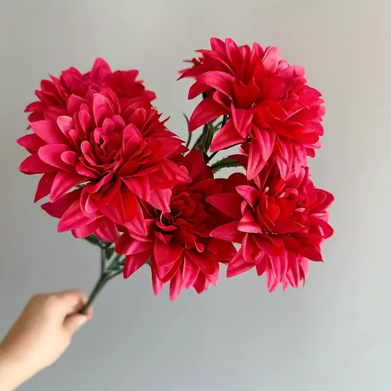 Bouquet de Dahlia artificielles à 7 têtes