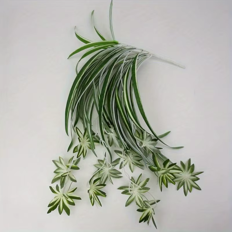 Plantes artificielles suspendues au mur