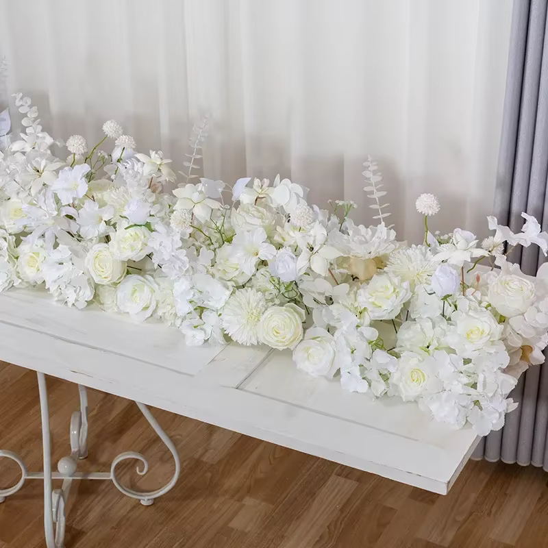 Arrangement de rangées de fausses fleurs 200x35CM