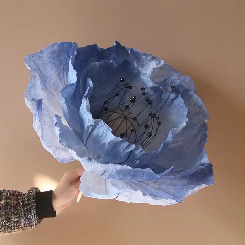 Fleurs artificielles en papier de pavot