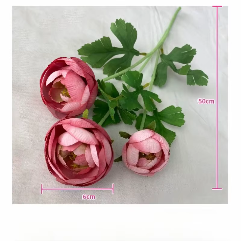 6 pièces de fleurs artificielles en soie