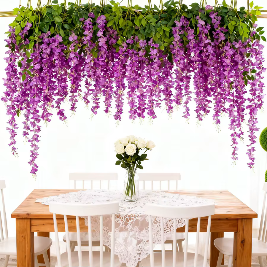 Fleurs artificielles rotin maison chambre couronne de mariage Saint-Valentin jardin extérieur arche mur jolie guirlande bricolage cadeaux décor accessoire