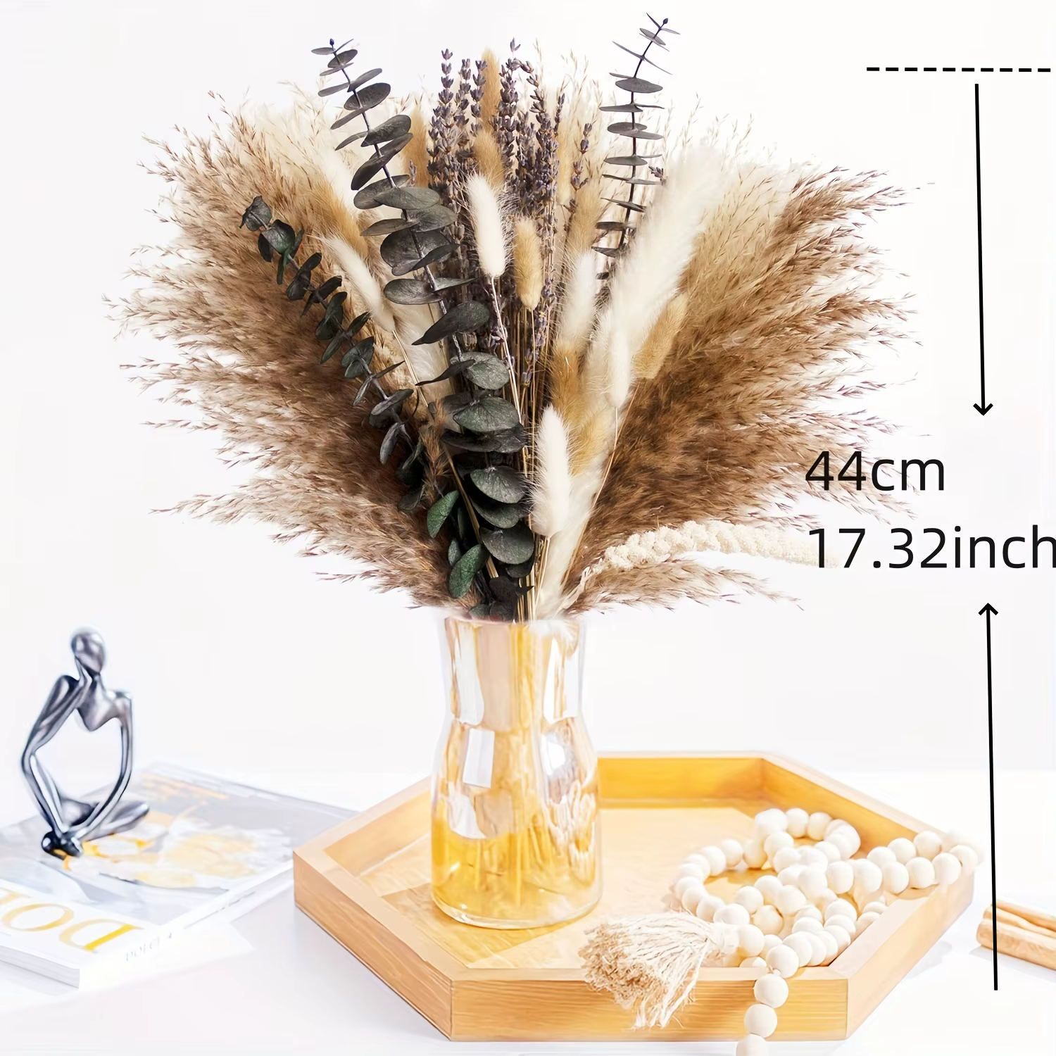 90 pièces fleurs séchées Pampas lapin queue Eucalyptus Bouquet Boho maison jardin décoration fleur artificielle Pampa décor de fête de mariage